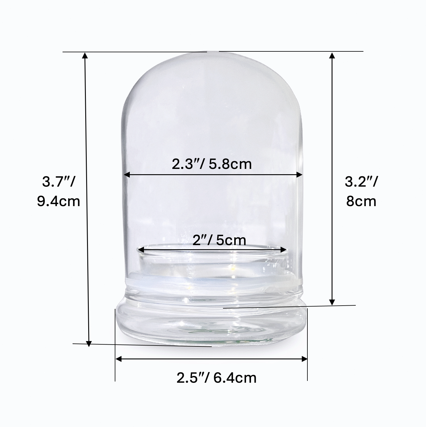 Glass Middle Dome – 2.5 x 2.5 x 3.2 Inches – Premium Anti-… view 7