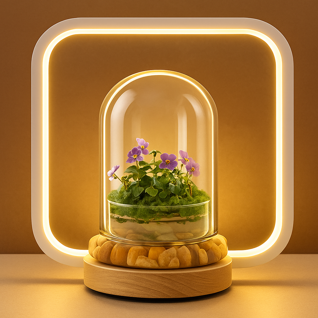 Persian Violet lived in Terrarium Jar view 8