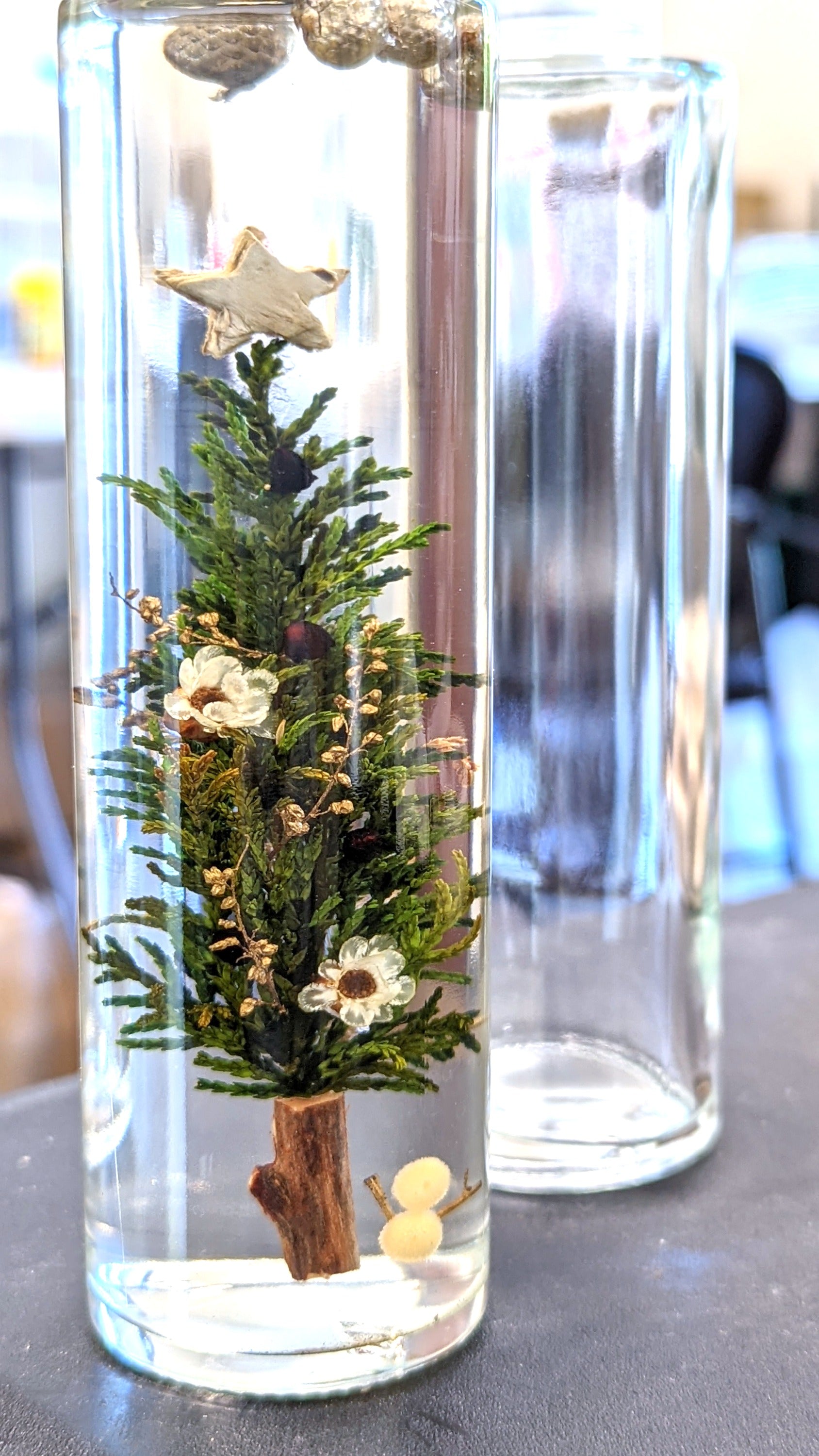 Clear Slim Tall Glass Bottle with Lid view 4